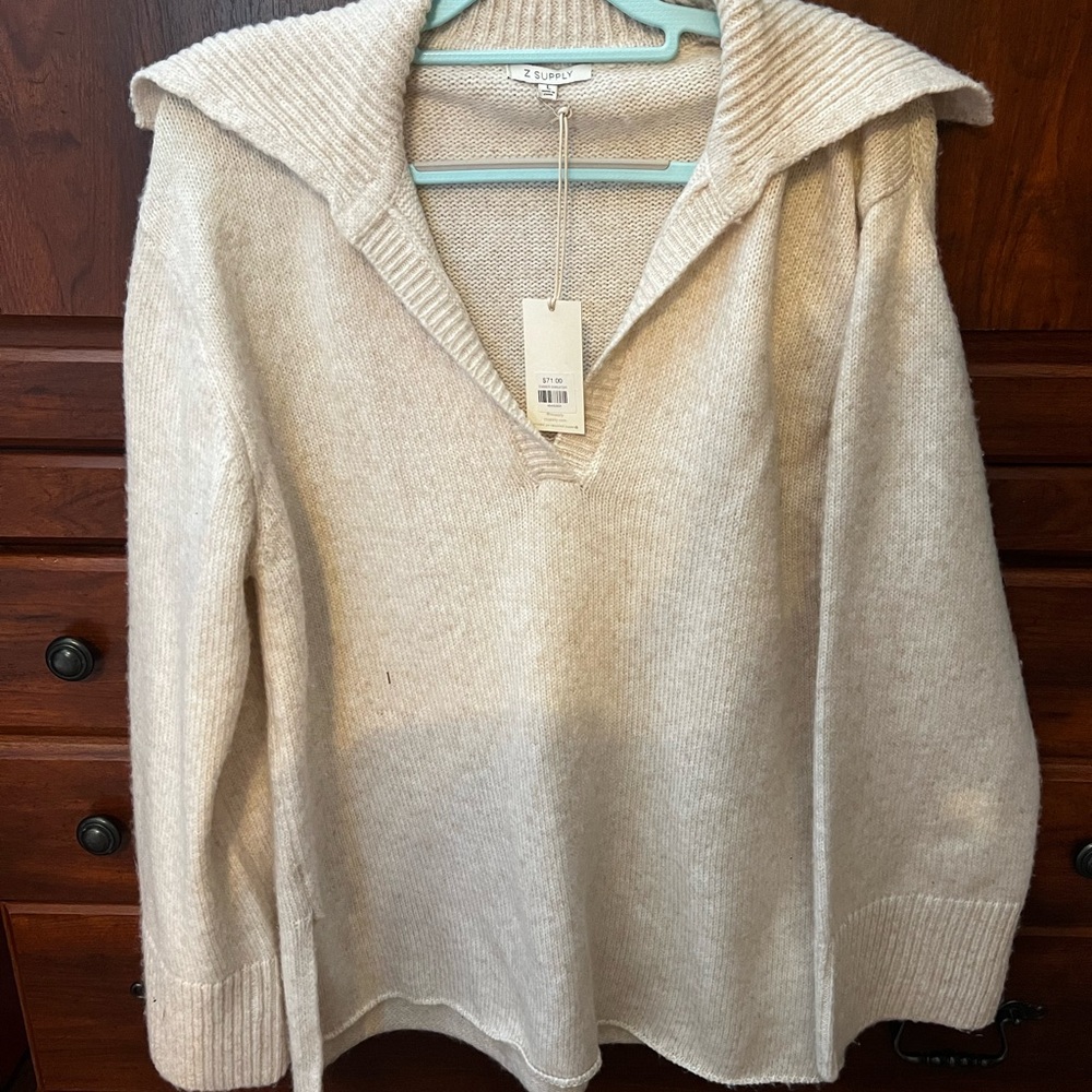 Z Supply Off-the-Shoulder Cream Sweater